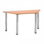 Trexus Conference Table Trapezoidal Silver Round Legs W1500xD750xH735mm Beech