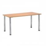 Trexus Conference Table Rectangular Silver Round Legs W1500xD750xH735mm Beech