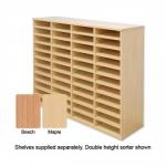 Tercel Post Room Sorter Hutch Multi-use Single Height 4 Bay Can Fit 24 Shelves W1280xD360xH638mm Maple