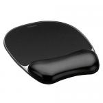 Fellowes Crystal Mouse Mat Pad with Wrist Rest Gel Black Ref 9112101