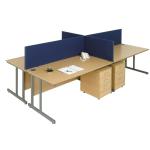 Trexus 1600 Desktop Screen with Easy-fit Clamps W1600xH450mm Royal