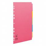 Concord Bright Subject Dividers Europunched 5-Part A4 Assorted Ref 50699