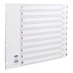 Concord Classic Index Mylar-reinforced Oblong Punched 4 Holes 1-10 A3 White Ref 04601/CS46