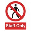 Stewart Superior Staff Only Self Adhesive Sign Ref P085SAV