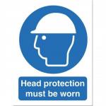 Stewart Superior Head Protection Must Be Worn Self Adhesive Sign Ref M005SAV