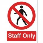 Stewart Superior Staff Only Self Adhesive Sign Ref PO85PVC