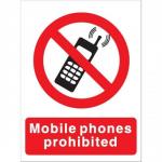 Stewart Superior Mobile Phones Prohibited Self Adhesive Sign Ref P087SAV