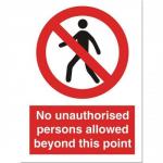 Stewart Superior No Unauth P-Sons Beyond Point Self Adhesive Sign Ref P099PVC