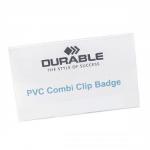 Durable Name Badges Combi Clip for Pin or Clip to Clothing 54x90mm Ref 8101-19 [Pack 50]