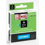 Dymo D1 Tape for Electronic Labelmakers 9mmx7m Red on White Ref 40915 S0720700