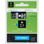 Dymo D1 Tape for Electronic Labelmakers 12mmx7m White on Black Ref 45021 S0720610