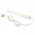 Power Surge Strip with Spike Protection 6 Way 3m White