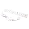 Extension Lead 6 Way Individually Switched Cable 2m White