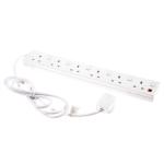 Extension Lead 6 Way Individually Switched Cable 2m White