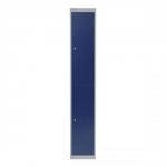 Bisley Locker Deep Steel 2-Door W305xD457xH1802mm Goose Grey/Blue Ref CLK182-7339