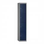 Bisley Locker Steel 4-Door W305xD305xH1802mm Goose Grey-Blue Ref CLK124-7339