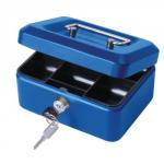 Cash Box with Simple Latch and 2 Keys plus Removable Coin Tray 150mm Blue