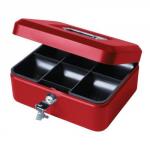 Cash Box with Simple Latch and 2 Keys plus Removable Coin Tray 200mm Red