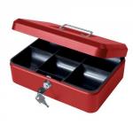 Cash Box with Simple Latch and 2 Keys plus Removable Coin Tray 250mm Red