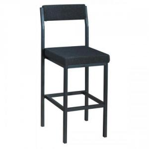 Cheap Stationery Supply of Trexus High Stool with Upholstered Backrest and Seat W410xD410xH700mm Charcoal Office Statationery