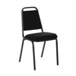 Trexus Banqueting Chair Upholstered Stackable Seat W390xD390xH460mm Charcoal with Silver Frame