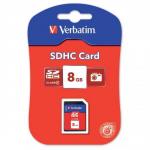 Verbatim SDHC Media Memory Card SD 2.0 FAT32 Class 6 Read 6MB/s Write 6MB/s 8GB Ref 44018
