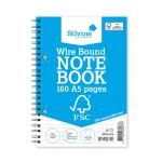 Silvine Notebook Wirebound FSC Paper Feint Ruled 160pp A5 Ref FSCTWA5 [Pack 5]