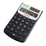 Aurora EcoCalc Calculator Handheld Recycled Solar Power 8 Digit 4 Key Memory Ref EC101