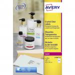 Avery Crystal Clear Labels Laser Durable 21 per Sheet 63.5x38.1mmTransparent Ref L7782-25 525 Labels