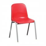 Trexus Polypropylene Chair Stackable Metal Frame H350mm Red Ref SN72W00