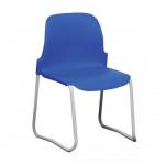 Trexus Polypropylene Skid Chair Stackable Metal Frame H310mm Blue Ref SN21W00