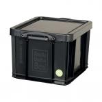 Really Useful Storage Box Plastic Recycled Robust Stackable 42 Litre W440xD520xH310mm Black Ref 42L
