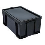 Really Useful Storage Box Plastic Recycled Robust Stackable 64 Litre W440xD710xH310mm Black Ref 64L