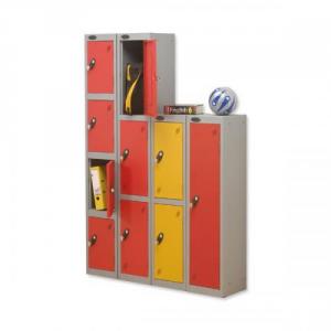Cheap Stationery Supply of Trexus 1 Door Locker Hasp and Staple Lock Extra Depth ACTIVECOAT W305xD460xH1220mm Silver Red 862354 Office Statationery