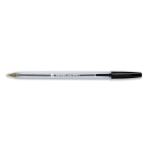 5 Star Clear Ball Pen Medium 1.0mm Tip 0.4mm Line Black Pack of 50