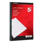 5 Star Jumbo Pad Feint Sidebound Ruled with Margin 60gsm 4-Hole Punched 200 Sheets A4 [Pack 4]