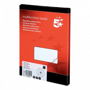 Cheap Stationery Supply of 5 Star Labels Laser Copier and Inkjet 14 per Sheet 105x42mm 1400 Labels Office Statationery