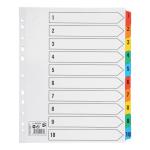 5 Star Maxi Index Extra-wide 230 micron Card with Coloured Mylar Tabs 1-10 A4 White