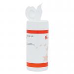 5 Star Cleaning Wipes for Telephone Bactericidal Non-hazardous in Tub Pack of 100