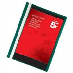 5 Star Project Flat File Lightweight Polypropylene with Indexing Strip A4 Green [Pack 5]