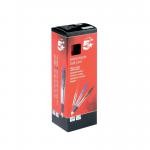 5 Star Ball Pen Retractable Medium 1.0mm Tip 0.4mm Line Red Pack of 10