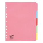 5 Star Subject Dividers Multipunched Manilla Board 5-Part Extra Wide A4 Assorted
