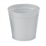 5 Star Waste Bin Round Metal Scratch Resistant D300xH280mm 15 Litres Silver Metallic