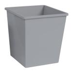 5 Star Waste Bin Square Iron Scratch Resistant W325xD325xH350mm 27 Litres Silver Metallic