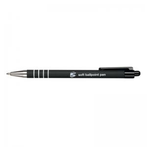 Cheap Stationery Supply of 5 Star Ballpoint Pen Retractable Soft Grip Medium 1.0mm Tip 0.5mm Line Black Pack of 12 Office Statationery