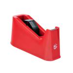 5 Star Tape Dispenser Desktop Weighted Non-slip Roll Capacity 25mm Width 66m Length Red