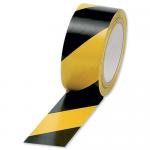 Hazard Tape Soft PVC Internal Use 50mmx33m Black and Yellow