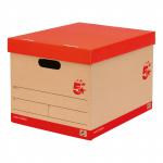 5 Star Storage Box for 5 A4 Lever Arch Files W317xD384xH287mm Red on Brown Pack of 10