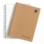 5 Star Notebook Wirebound Hard Cover Recycled 80gsm A5 Manilla [Pack 5]