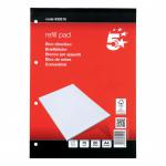 5 Star Refill Pad FSC Feint Headbound Ruled with Margin 60gsm 4-Hole Punched 80 Sheets A4 [Pack 10]